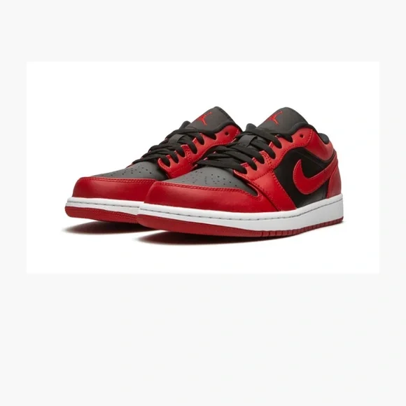 Jordan Women's Red and Black Sneakers - Picture 2 of 9